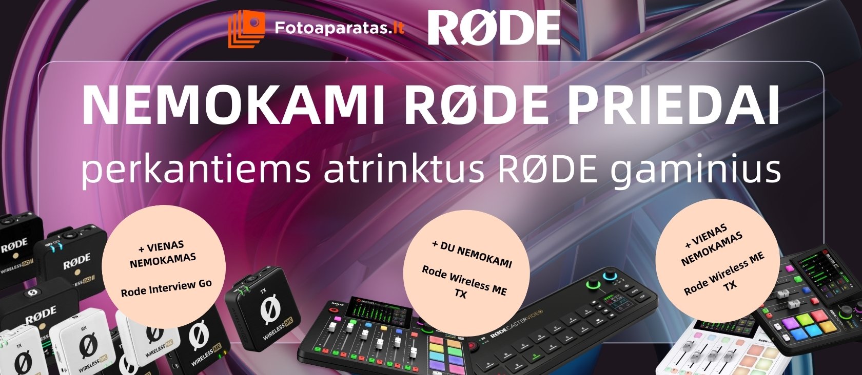 NEMOKAMI RODE PRIEDAI, perkantiems atrinktus Rode gaminius!