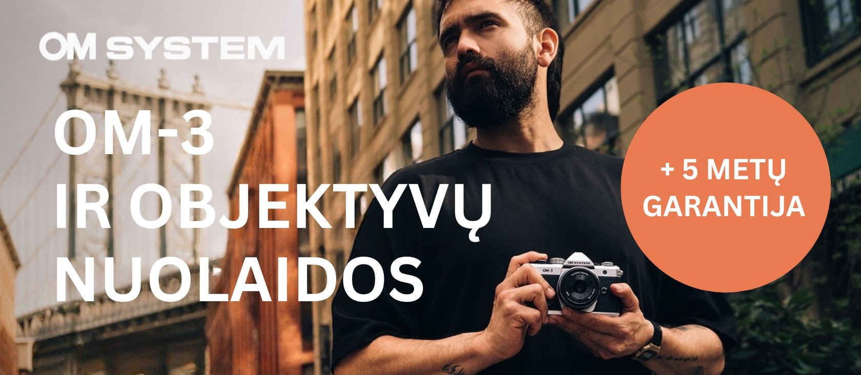 📸🔥 OM System OM-3 ir objektyvų nuolaidos + 5 metų garantija ✅