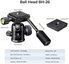 26mm Metal Tripod Ball Head with Handle 360 Degree Rotating Panoramic