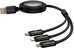3-in-1 Baseus Free2Draw USB to M+L+C 100W cable, 1.1 m (black)