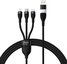 3in1 USB cable Baseus Flash Series 2, USB-C + micro USB + Lightning, 100W, 1.2m (black)