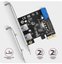 AXAGON PCI-Express card with a pair of internal and a pair of external USB 5Gbps ports | PCEU-232RS