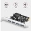 AXAGON PCI-Express card with four external USB-A 5Gbps ports | PCEU-430RS