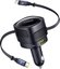 Baseus Enjoyment Max car charger with USB-C+Lightning cables and USB-A+USB-C ports 90W Black