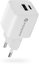 everActive PHONE CHARGER GAN 1X US B, 1X USB-C 20W WHITE