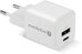 everActive PHONE CHARGER GAN 1X US B, 1X USB-C 20W WHITE