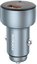 Foneng C18 1xUSB-A, 1xUSB-C 2.4A 48W car charger (grey) + USB-C to USB-C cable