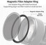 K&F Concept K&F 58-77mm Magnetic Filter Adapter Ring, Matte Black, Frame Thickness 2.16mm