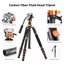 K&F Concept K&F Carbon Fiber Lightweight Camera Tripod with Hydraulic Video Tripod Head O255C4+FH-03