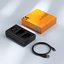 K&F Concept K&F NP-FW50 Digital Camera Dual LED Display Screen charger; Supports Micro USB and Type-C charging
