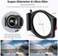 K&F High-End Square Bracket System, with built-in 95mm CPL, with 67/72/77/82mm adapter ring, Square