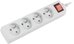 Lanberg Power strip 1.5m, white, 4 sockets, with switch, cable made of solid copper