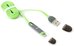 Platinet cable USB - microUSB/Lightning 1m, green (42872)