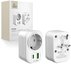 Tech-Protect travel adapter TA100 UK-EU, white