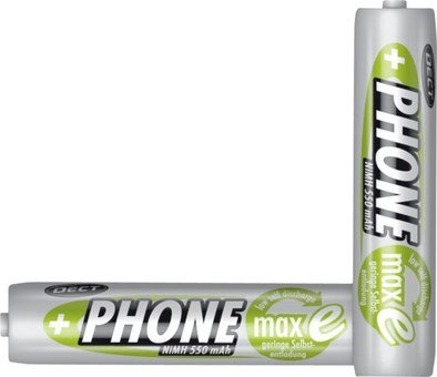 1x2 Ansmann maxE NiMH rech.bat. Micro AAA 550 mAh DECT PHONE