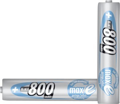 1x2 Ansmann maxE NiMH rech. bat. Micro AAA 800 mAh german