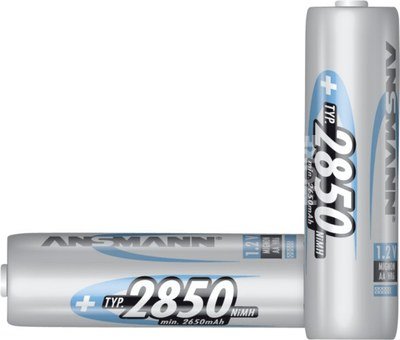 1x2 Ansmann NiMH įkraunami akumuliatoriai 2850 AA 2650 mAh