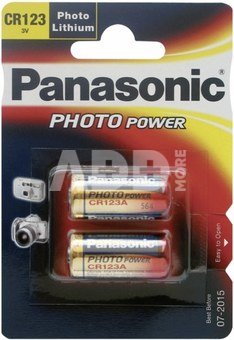1x2 Panasonic Photo CR 123 A Lithium