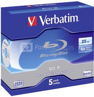 1x5 Verbatim BD-R Blu-Ray 25GB 6x Speed Jewel Case