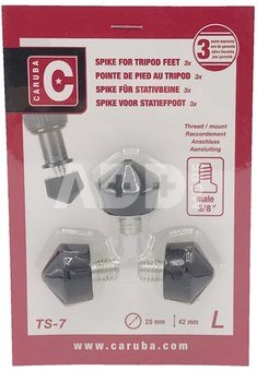 Caruba 3/8" Tripod Spike Rubber / 25mm (3 stuks)