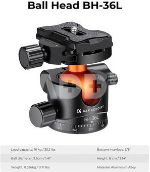 36mm Tripod Ball Head 360 Degree Rotating Panoramic for monopod