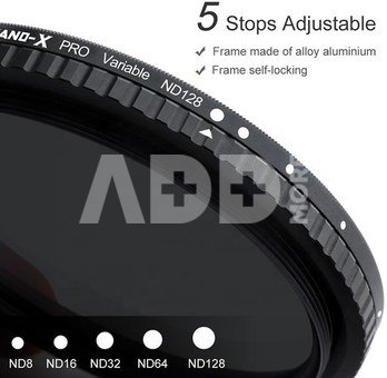 37MM Nano-X Variable/Fader ND Filter, ND8~ND128, W/O Black Cross