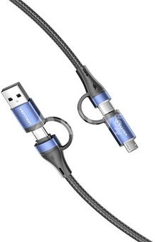4in1 USB cable USB 2.0 Vention CTLLH 1m (black)