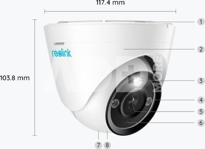 4K Security IP Camera with Color Night Vision | P434 | Dome | 8 MP | 2.8-8mm/F1.6 | IP66 | H.265 | MicroSD, max. 256 GB