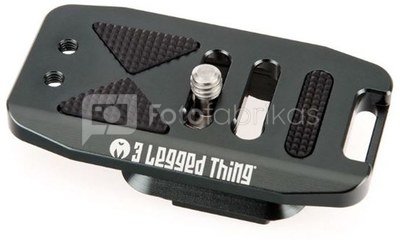 3 Legged Thing 70mm Base Plate with screen slope and strap connector. Compatible with PEAK DESIGN & Arca Swiss Grijs