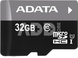 A-DATA 32GB Premier microSDHC UHS-I U1 Card (Class 10), with micro reader V3 bkbl, retail