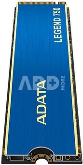 ADATA LEGEND 750 1000 GB, SSD form factor M.2 2280, SSD interface PCIe Gen3x4, Write speed 3000 MB/s, Read speed 3500 MB/s