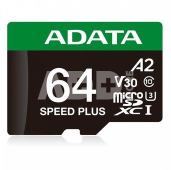 Adata microSD Speed Plus card 64GB UHS1 U3 V30 A2 160/140 MB/s
