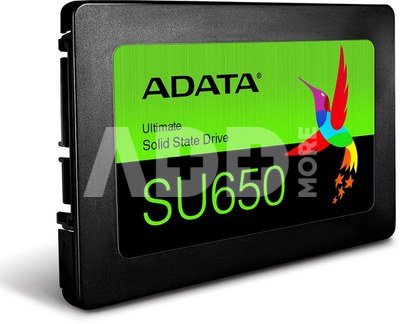 ADATA Ultimate SU650 512 GB, SSD form factor 2.5", SSD interface SATA 6Gb/s, Write speed 450 MB/s, Read speed 520 MB/s