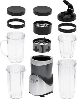Adler Blender Smoothie Set | AD 4084 | Tabletop | 1200 W | Jar material BPA-Free | Jar capacity 0.3+0.5+0.5+0.7 L | Ice crushing | Stainless Steel