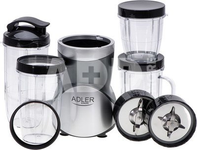 Adler Blender Smoothie Set | AD 4084 | Tabletop | 1200 W | Jar material BPA-Free | Jar capacity 0.3+0.5+0.5+0.7 L | Ice crushing | Stainless Steel