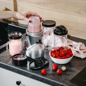 Adler Blender Smoothie Set | AD 4084 | Tabletop | 1200 W | Jar material BPA-Free | Jar capacity 0.3+0.5+0.5+0.7 L | Ice crushing | Stainless Steel