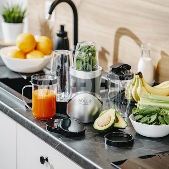Adler Blender Smoothie Set | AD 4084 | Tabletop | 1200 W | Jar material BPA-Free | Jar capacity 0.3+0.5+0.5+0.7 L | Ice crushing | Stainless Steel
