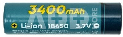 Akumuliatorius 18650, 3.7V, 1C, 3400mAh