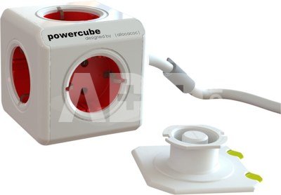 allocacoc PowerCube Extended 3 m incl. 3 m Cable red Type F