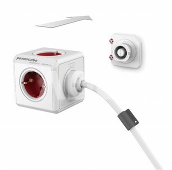 allocacoc PowerCube Extended 3 m incl. 3 m Cable red Type F