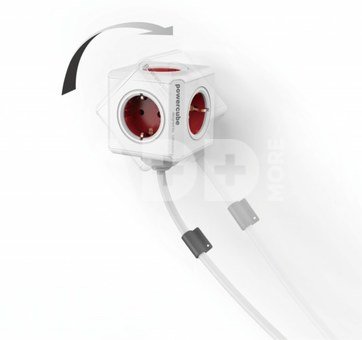 allocacoc PowerCube Extended 3 m incl. 3 m Cable red Type F