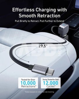 Anker Nano Car Charger (75W, USB-C Port, Built-In Retractable USB-C Cable)