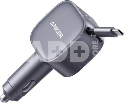 Anker Nano Car Charger (75W, USB-C Port, Built-In Retractable USB-C Cable)