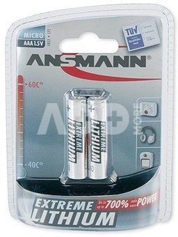 1x2 Ansmann Lithium Micro AAA LR 03 Extreme