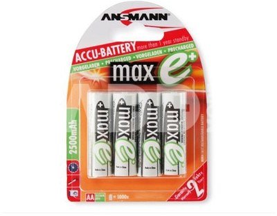 1x4 Ansmann maxE NiMH rech.bat. 2500 Mignon AA 2400 mAh