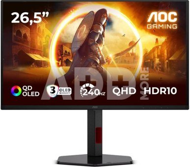 AOC | Q27G4ZDR | 27 " | QD-OLED | QHD | 16:9 | 240 Hz | 0.03 ms | 2560 x 1440 pixels | 400 cd/m&sup2; | HDMI ports quantity 2 | Black