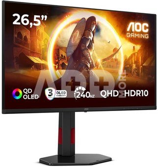 AOC | Q27G4ZDR | 27 " | QD-OLED | QHD | 16:9 | 240 Hz | 0.03 ms | 2560 x 1440 pixels | 400 cd/m&sup2; | HDMI ports quantity 2 | Black