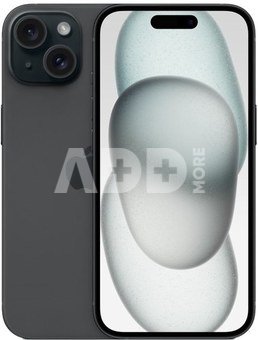Apple | iPhone 15 | Black | 6.1 " | Super Retina XDR | 2556 x 1179 pixels | A16 Bionic | Internal RAM 6 GB | 256 GB | Dual SIM | 4G | Main camera resolution 48+12 MP | Secondary camera resolution 12 MP | iOS | 17
