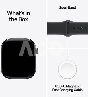 Apple Watch 11 GPS 46mm Sport Band M/L, jet black/black (MEUX4ET/A)