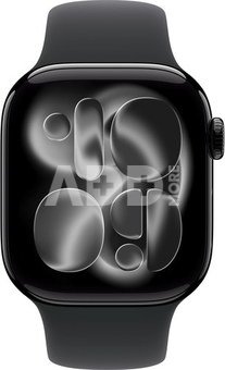 Apple Watch 11 GPS + Cellular 42mm Sport Band S/M, jet black/black (MF834ET/A)